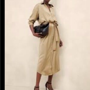 Banana Republic Khaki Midi Dress